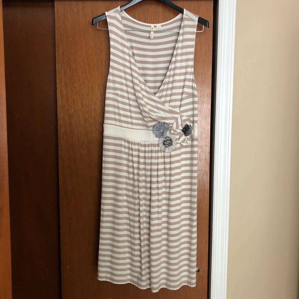 Little Yellow Button Anthropologie Striped Dress
